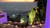 Cliff diving at its best with dinner!!