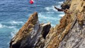 Sunset and cliff divers 